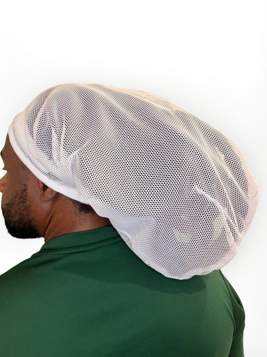 White Mesh Loc Cap