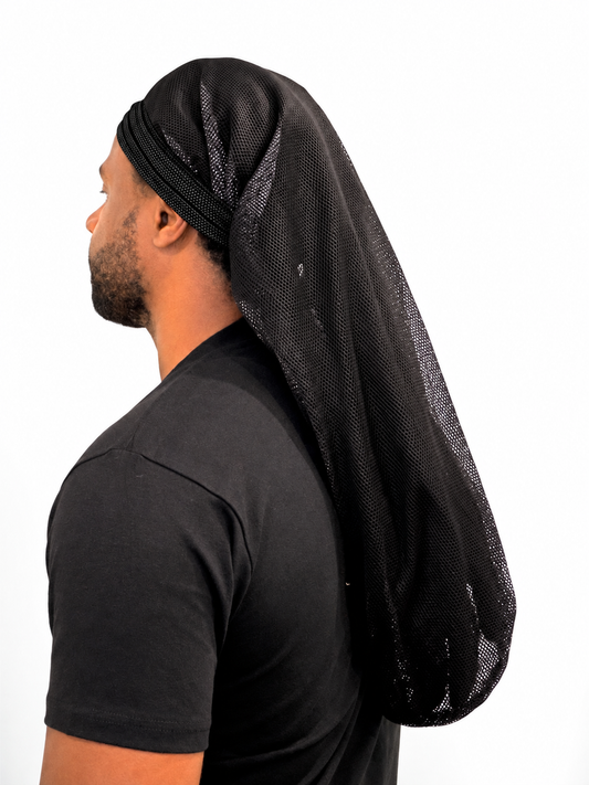 Black Mesh Loc Cap - Extended Length