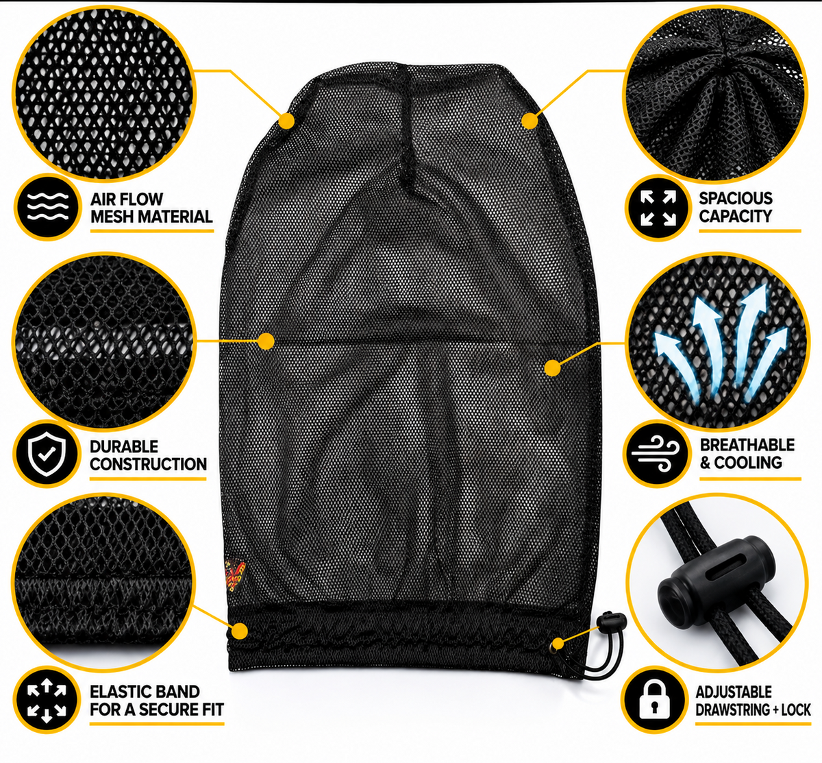 Black Mesh Loc Cap
