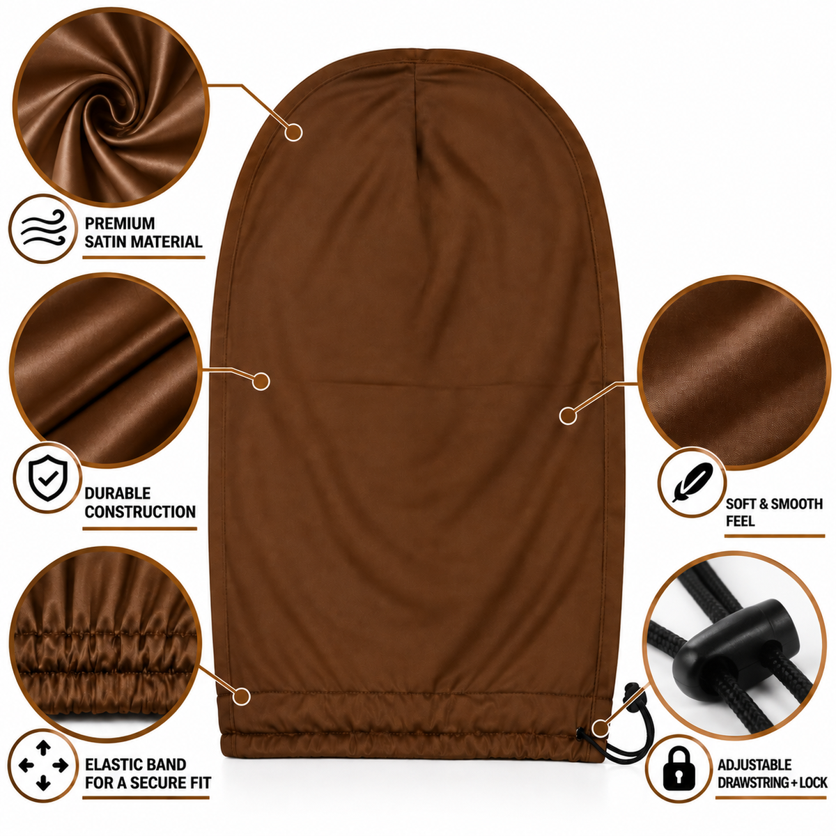 Solid Brown Loc Cap