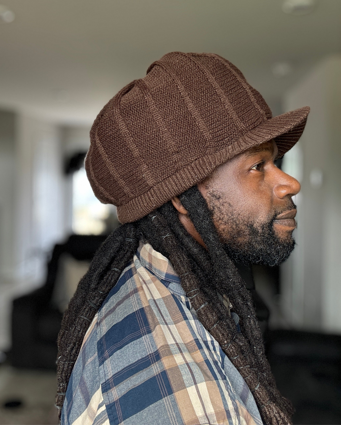 Brown Satin Insulated Beanie