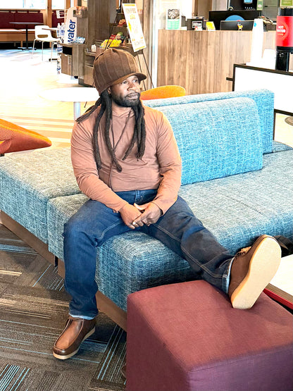 Brown Satin Insulated Beanie