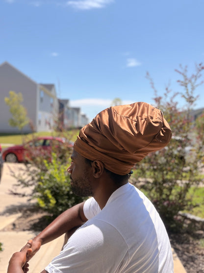 Solid Brown Loc Cap