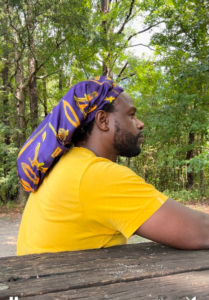 Royal Purple & Yellow Loc Cap