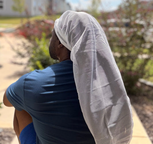 White Mesh Loc Cap - Extended Length