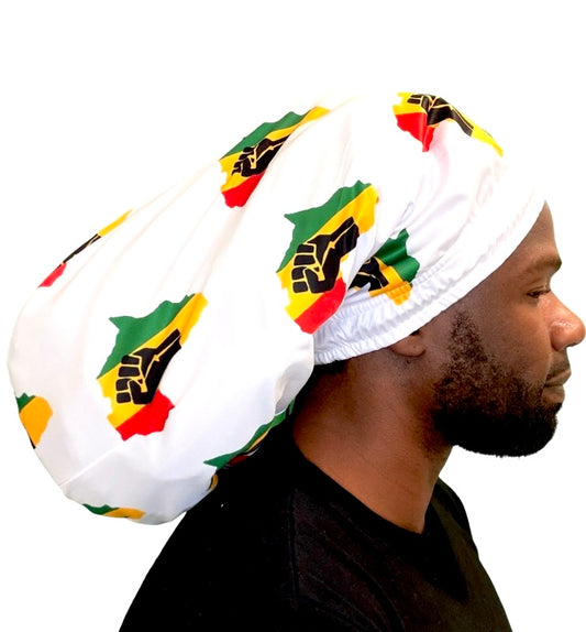 Black Fist Loc Cap / White