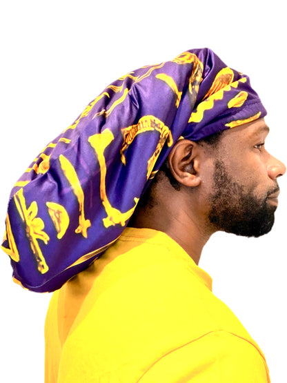 Royal Purple & Yellow Loc Cap