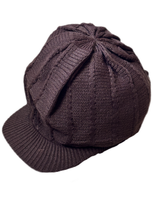 Brown Satin Insulated Beanie