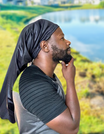 Solid Black - Extended Length Loc Cap