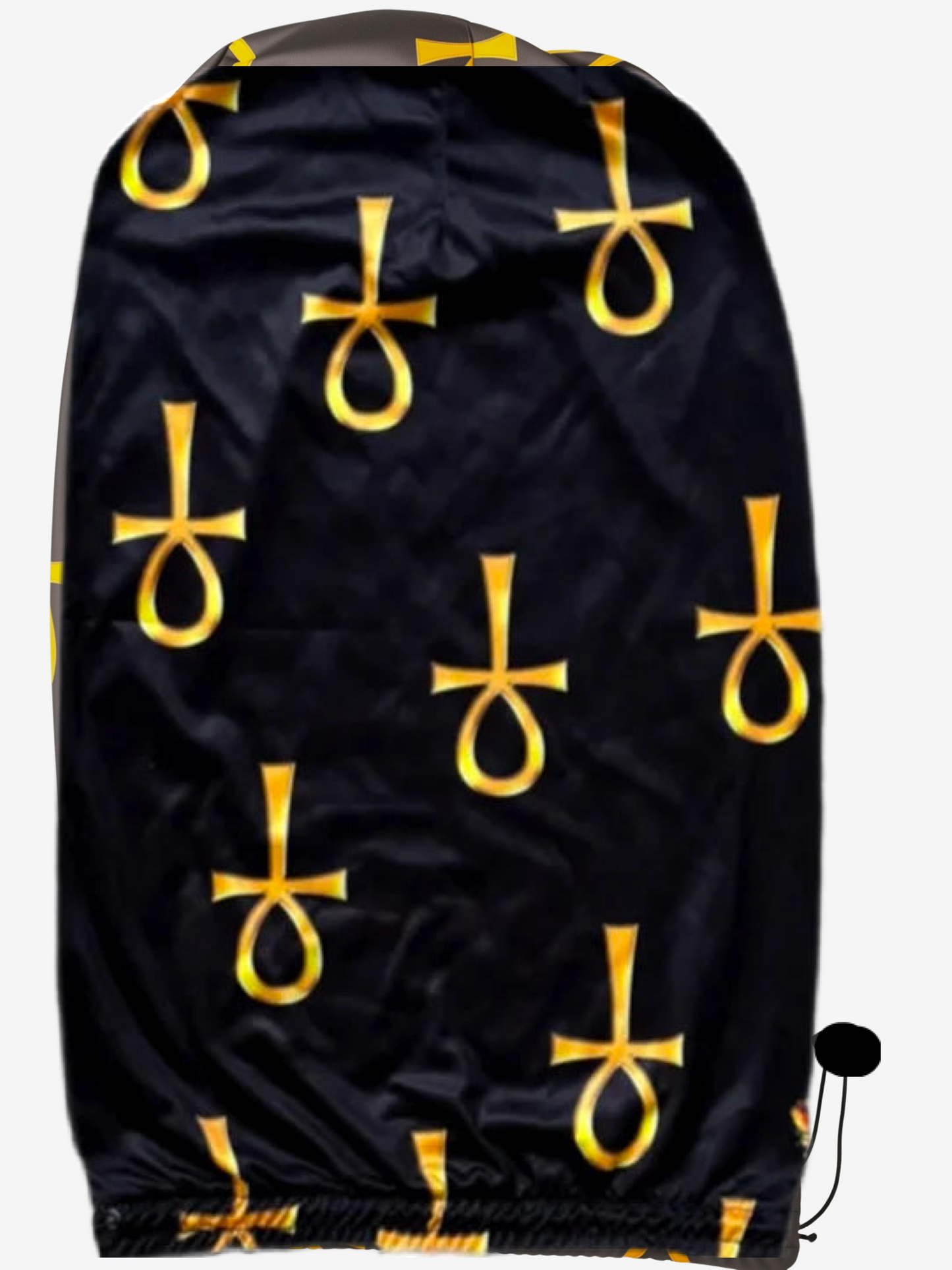 Black & Gold Ankh Loc Cap