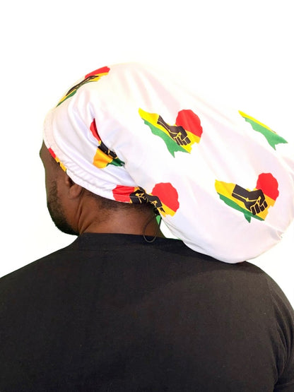 Black Fist Loc Cap / White