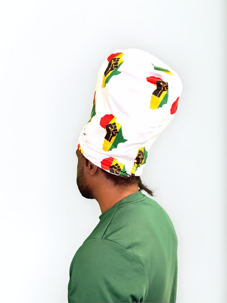 Black Fist Loc Cap / White