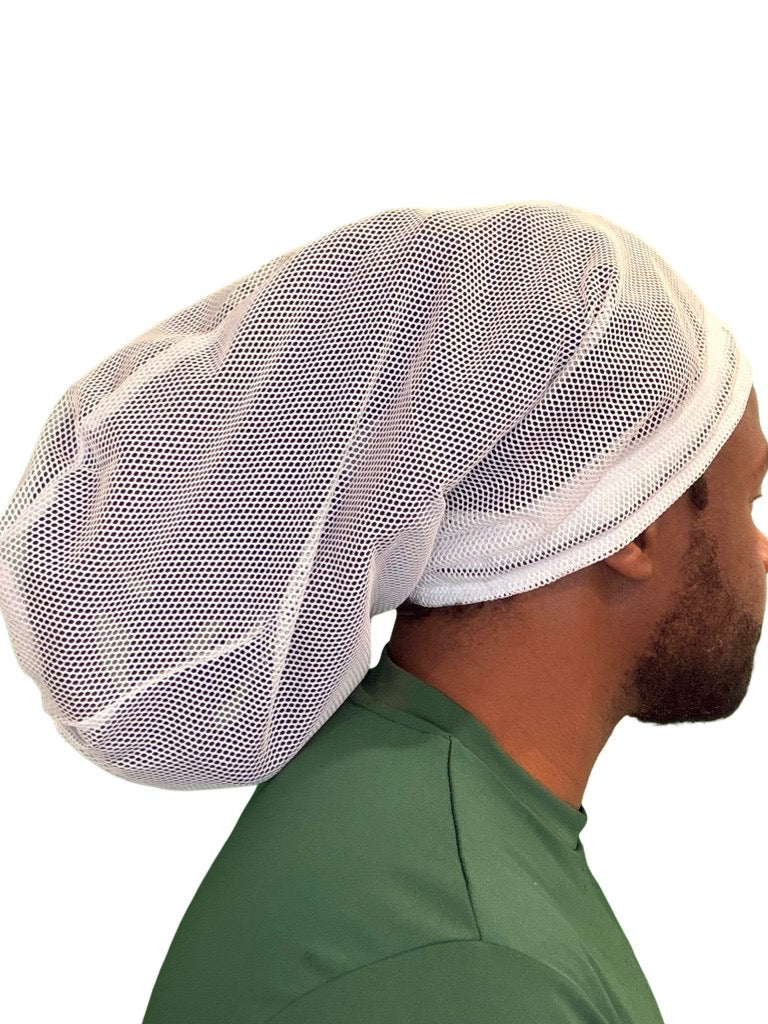 White Mesh Loc Cap