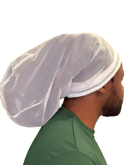 White Mesh Loc Cap