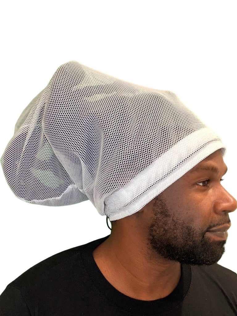White Mesh Loc Cap