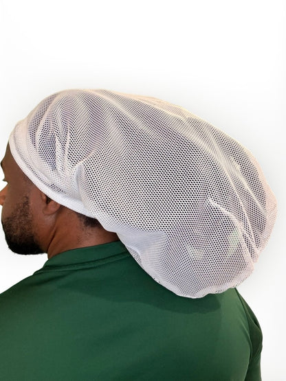 White Mesh Loc Cap