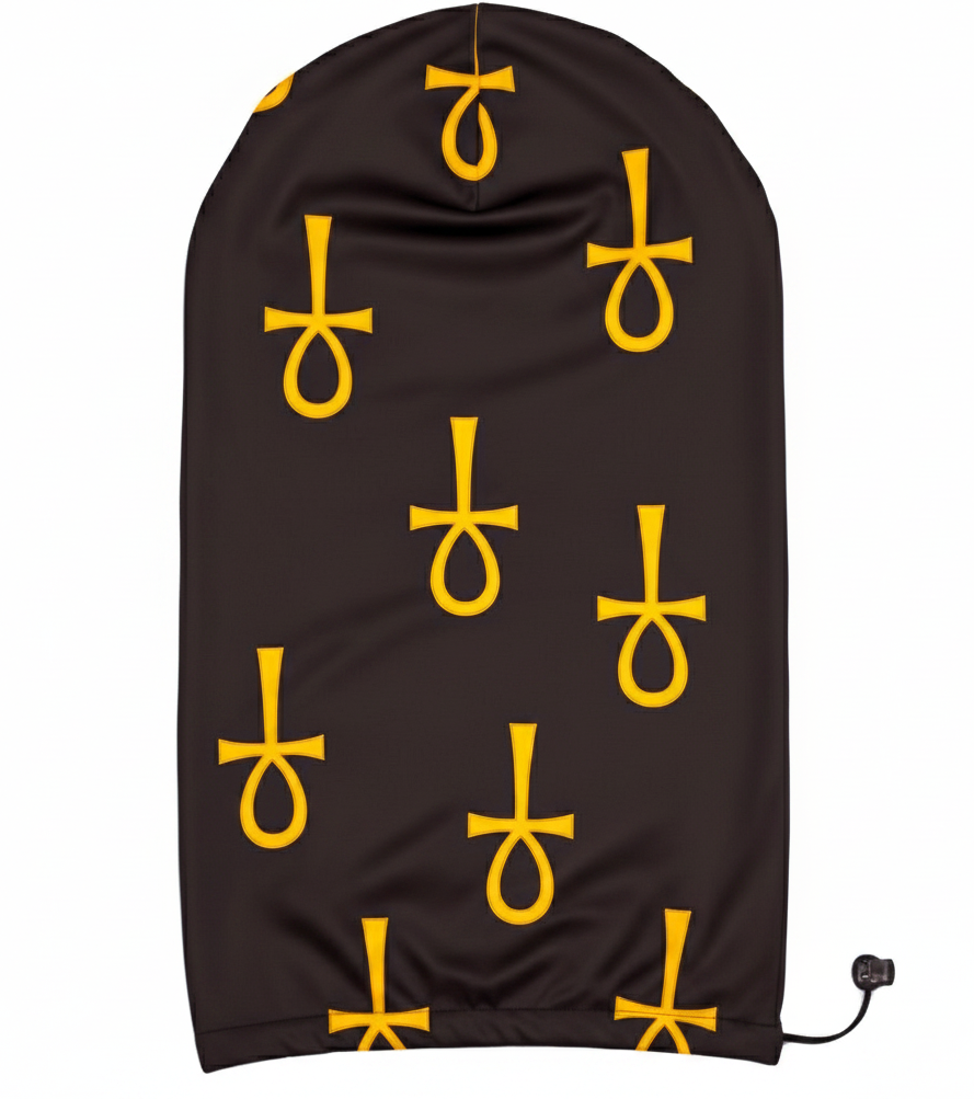 Black & Gold Ankh Loc Cap