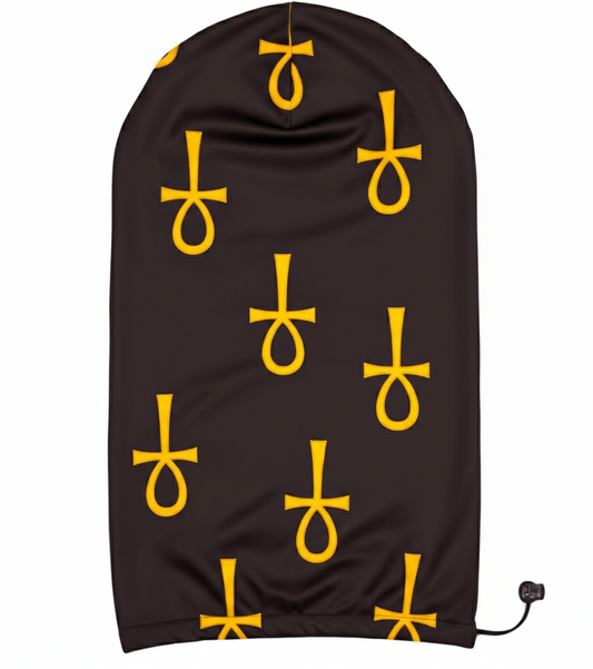 Black & Gold Ankh Loc Cap