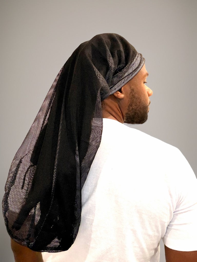 Black Mesh Loc Cap - Extended Length