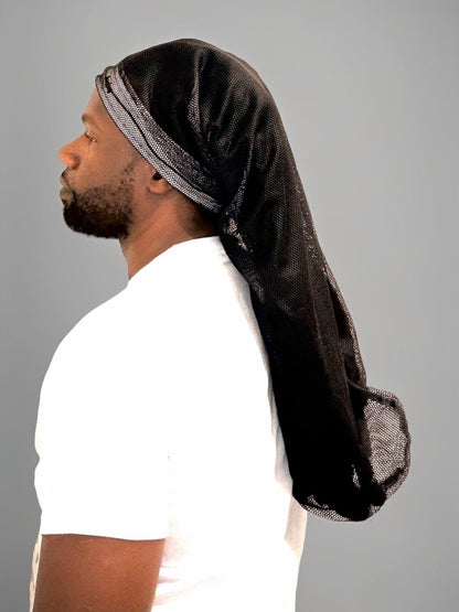 Black Mesh Loc Cap - Extended Length