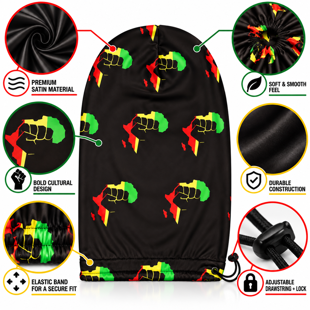 Black Fist Loc Cap