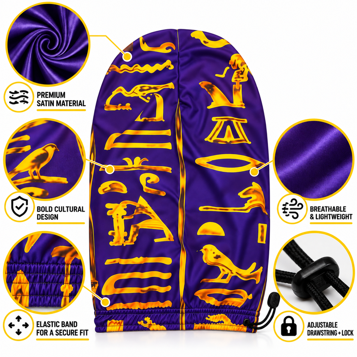 Royal Purple & Yellow Loc Cap
