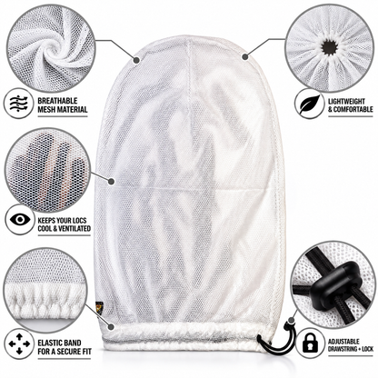 White Mesh Loc Cap