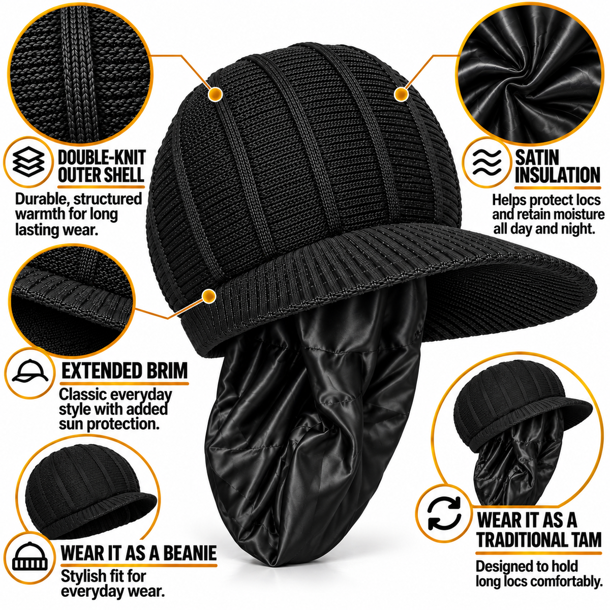 Black Insulated Beanie