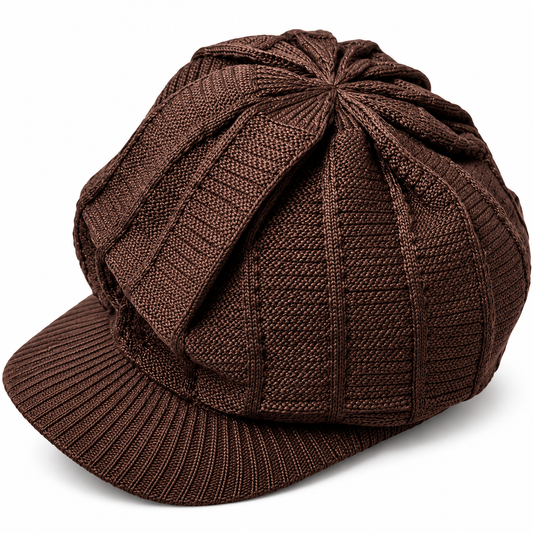 Brown Satin Insulated Beanie