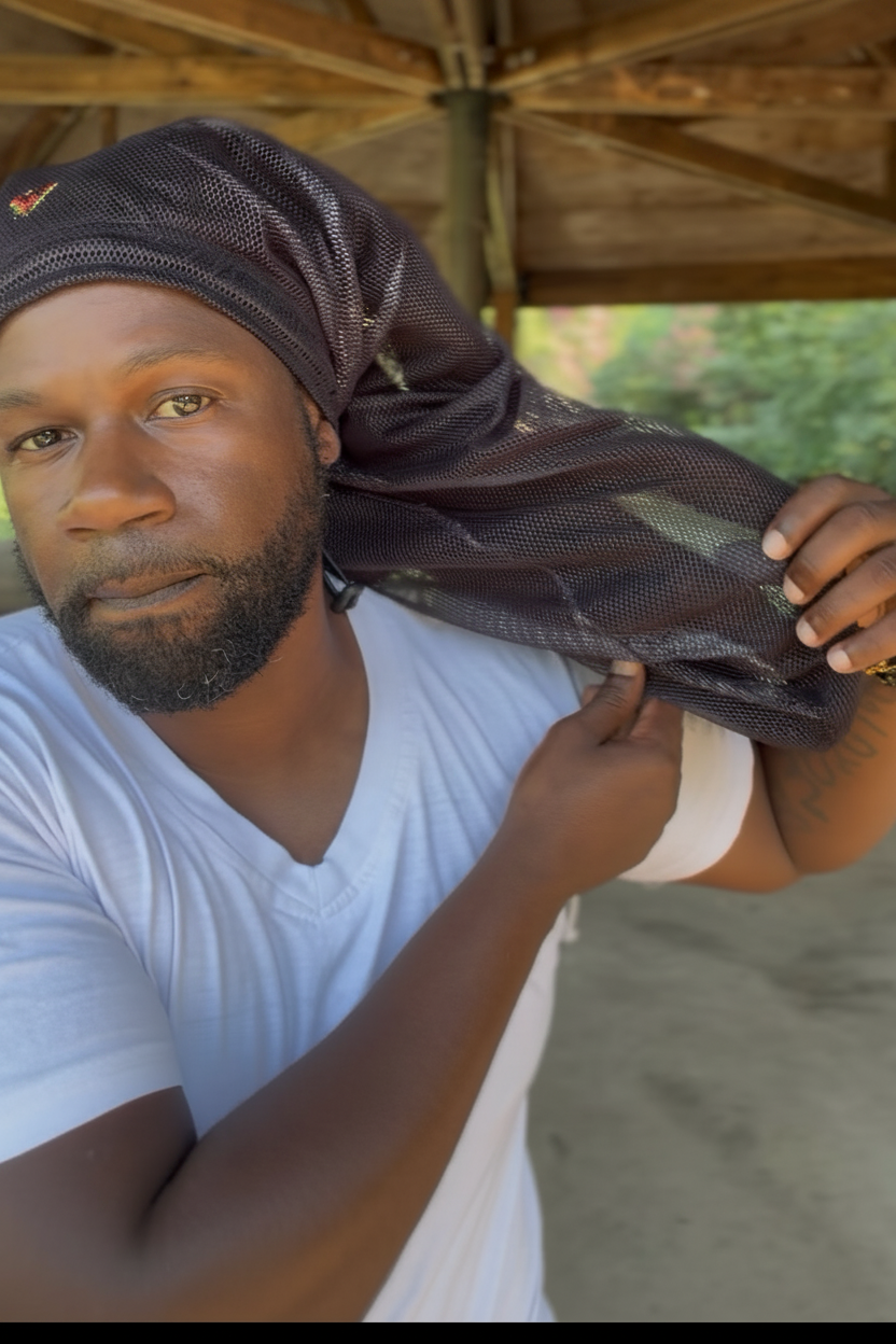 Black Mesh Loc Cap - Extended Length