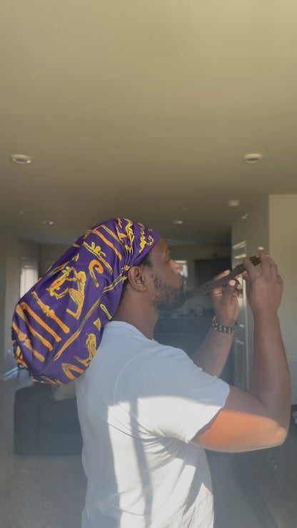 Royal Purple & Yellow Loc Cap